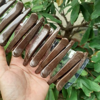 Kẹp tóc mỏ vịt nhựa mềm màu nâu (Sale trầy)
