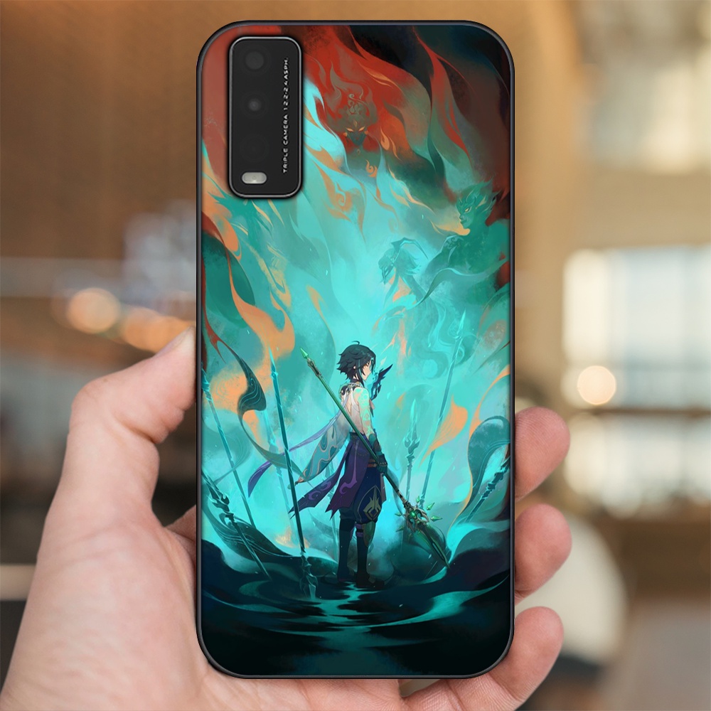 Ốp lưng Vivo Y20, Y20s, Y12s viền đen in hình Xiao Genshin Impact