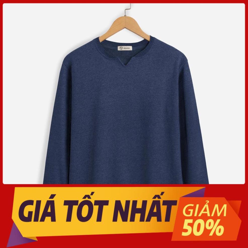 SALE Áo Nỉ Nam ROUGH Chất Nỉ Hàn Quốc Cổ Tròn Khoét V Trẻ Trung