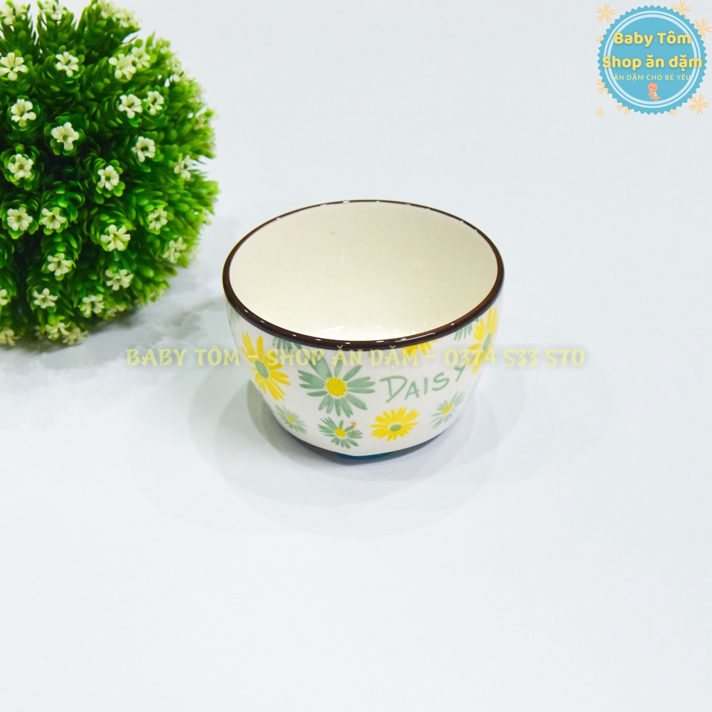 Bát ăn dặm, bát cơm họa tiết hoa cúc, quả nhiệt đới cho bé yêu, NPP Baby Tôm