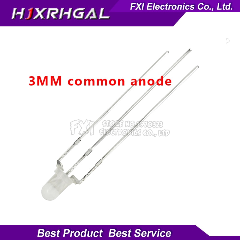 Set 100 đi ốt đèn Led 2 màu đỏ và xanh lá dạng tròn 3mm