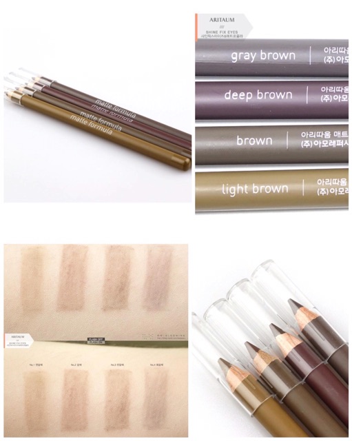 Chì Kẻ Mày Aritaum Matte Formula Eye Brow Pencil PINK BROWN