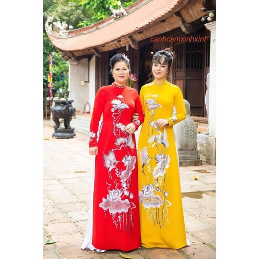 Bộ sưu tập áo dài bà sui, mẹ chồng, cô dâu hàng thiết kế mang tinh túy của đất trời