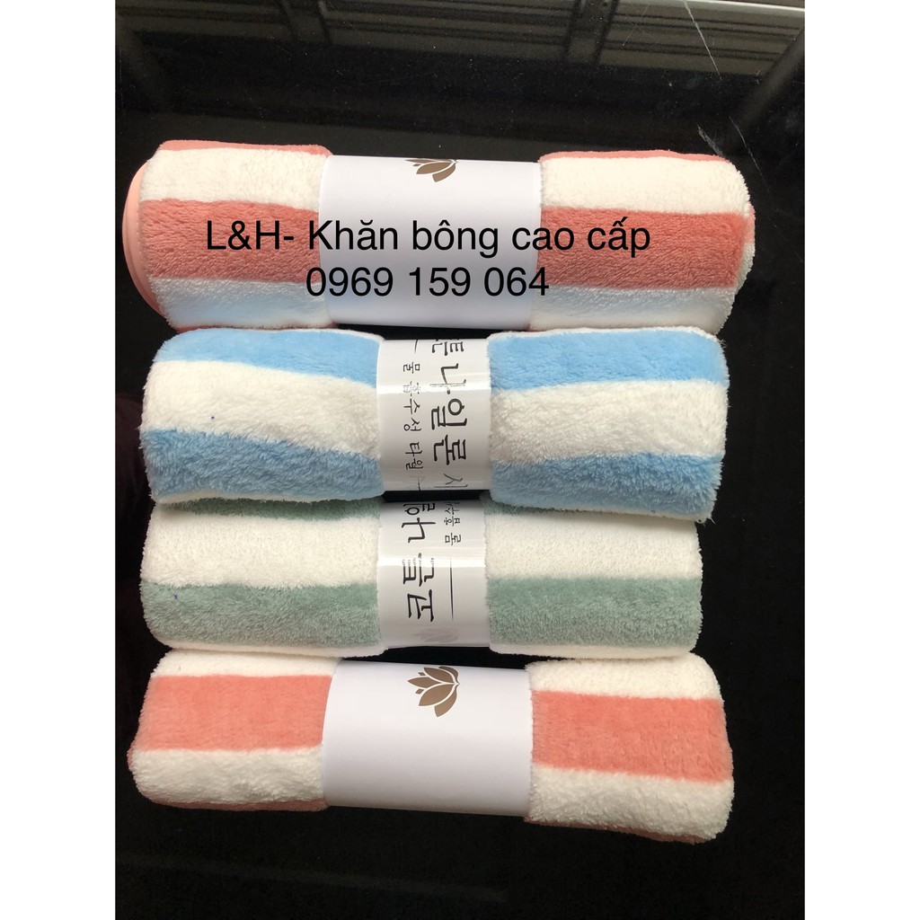 Khăn tắm lông cừu, kẻ sọc to, KT 50x100cm