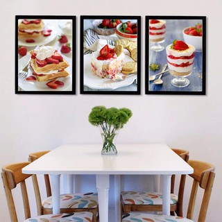 Tranh treo tường Canvas trang trí tranh bộ bánh kem 40x60cm ( kèm theo khung )