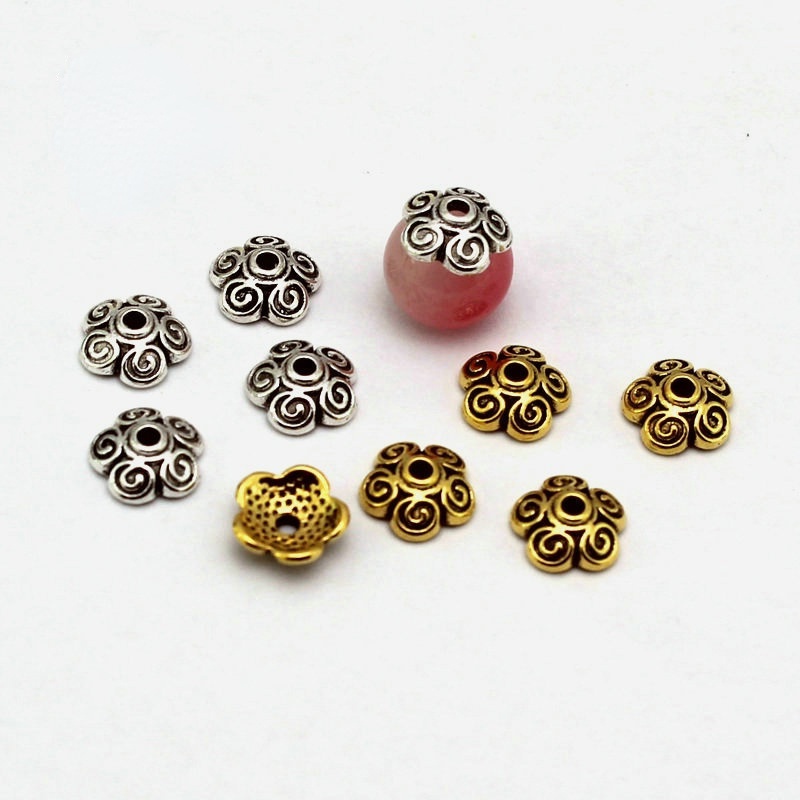 Set 100 Hạt Pha Lê Bằng Hợp Kim Bạc 7mm Dùng Làm Giá Đỡ Vòng Đeo Tay Phong Cách Cổ Điển