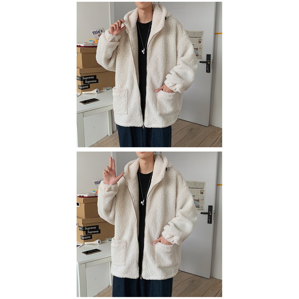 [Mã SKAMSALE06 giảm 10% TỐI ĐA 100K đơn 150K] Áo Khoác Len Lông Cừu Dày Dặn Thời Trang Mùa Đông Cho Nam Giới | BigBuy360 - bigbuy360.vn