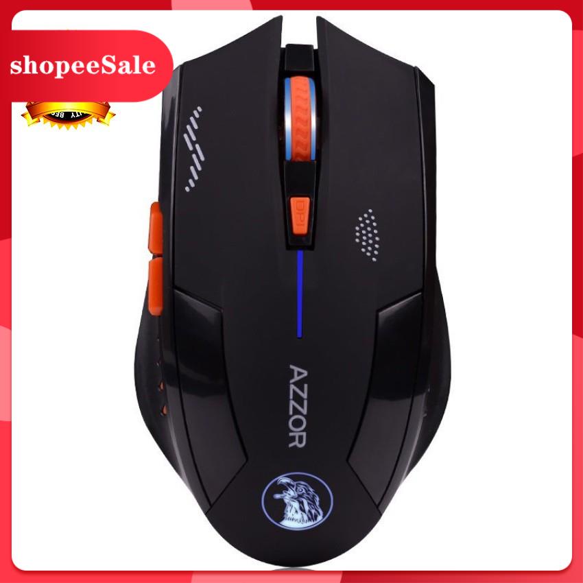 Chuột không dây AZZOR EAGLE tự sạc pin Click thật êm pin siêu bền (Đen & Đỏ)