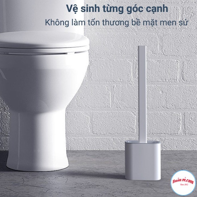 Cọ Vệ Sinh Toilet Bằng Silicon Tiện Dụng Siêu Sạch Kèm Hộp Đựng – Tặng Kèm 2 Miếng Dán 00990