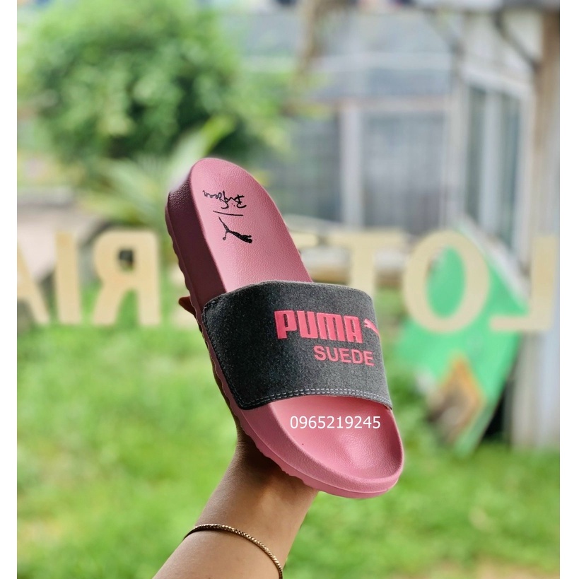 ♥️ Freeship+Hộp ♥️ Dép 𝐌𝐋𝐁 𝐏𝐔𝐌𝐀 da lộn,dép quai ngang nam nữ 𝐏𝐔𝐌𝐀,dép mlb thể thao nam nữ in PUMA da lộn