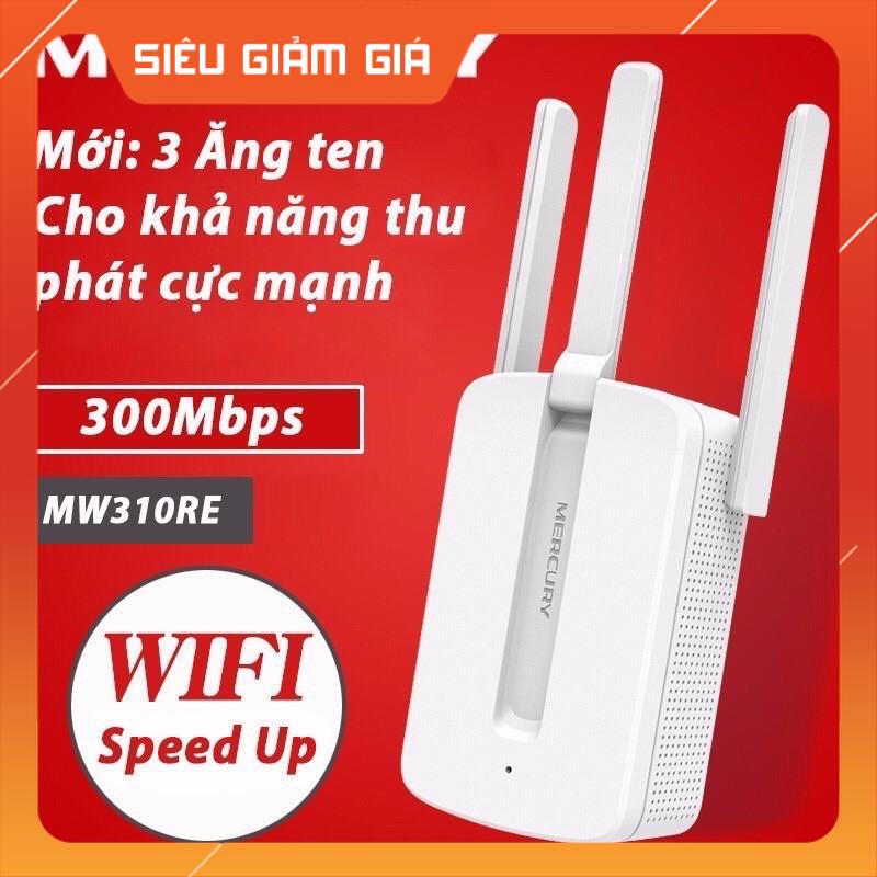 Bộ Kích Sóng Wifi Mercury Repeater MW310RE 3 Anten Cực Mạnh. BH 36 tháng