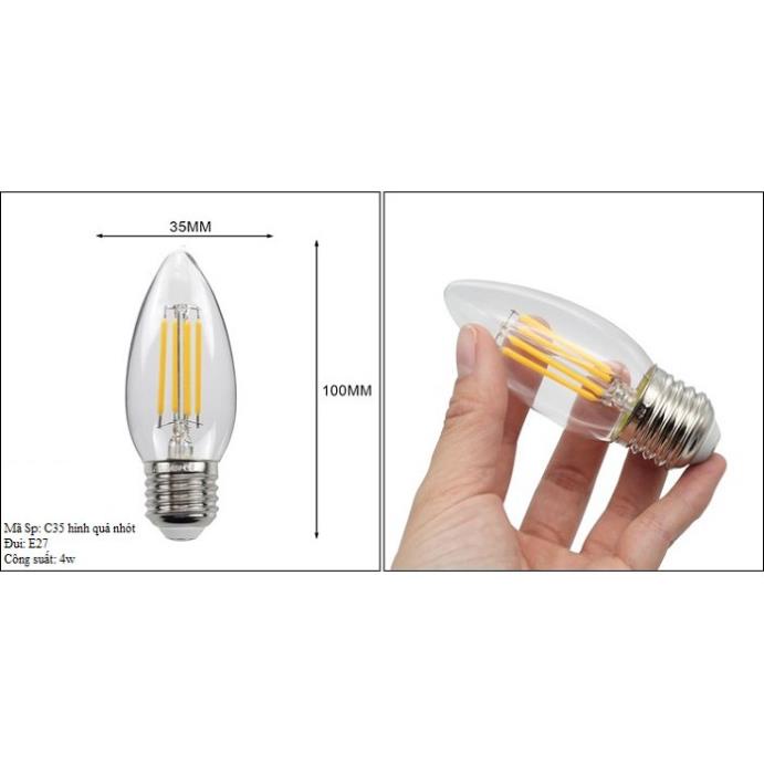 Bóng đèn Led Edison C35 4W hình quả nhót đui E27