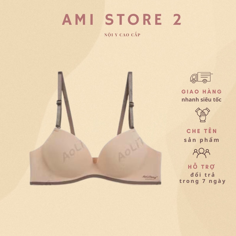 Áo Lót Su Đúc Kẻ Viền Đệm Bàn Tay Nâng Ngực 2030