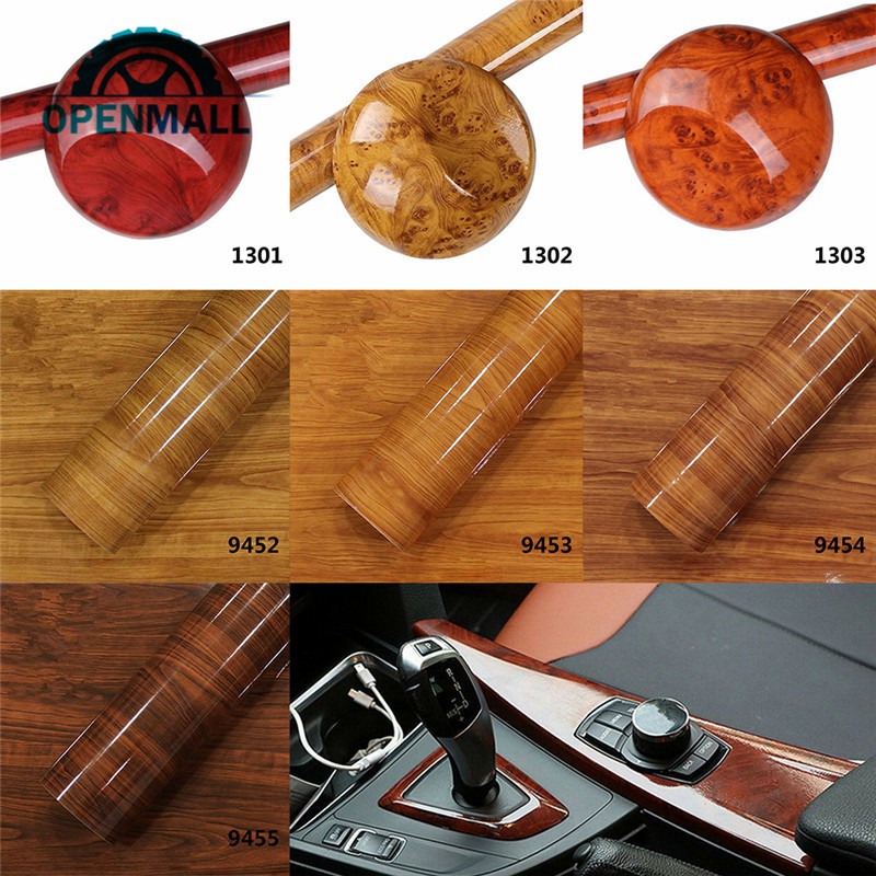 Miếng dán trang trí nội thất xe hơi họa tiết vân gỗ