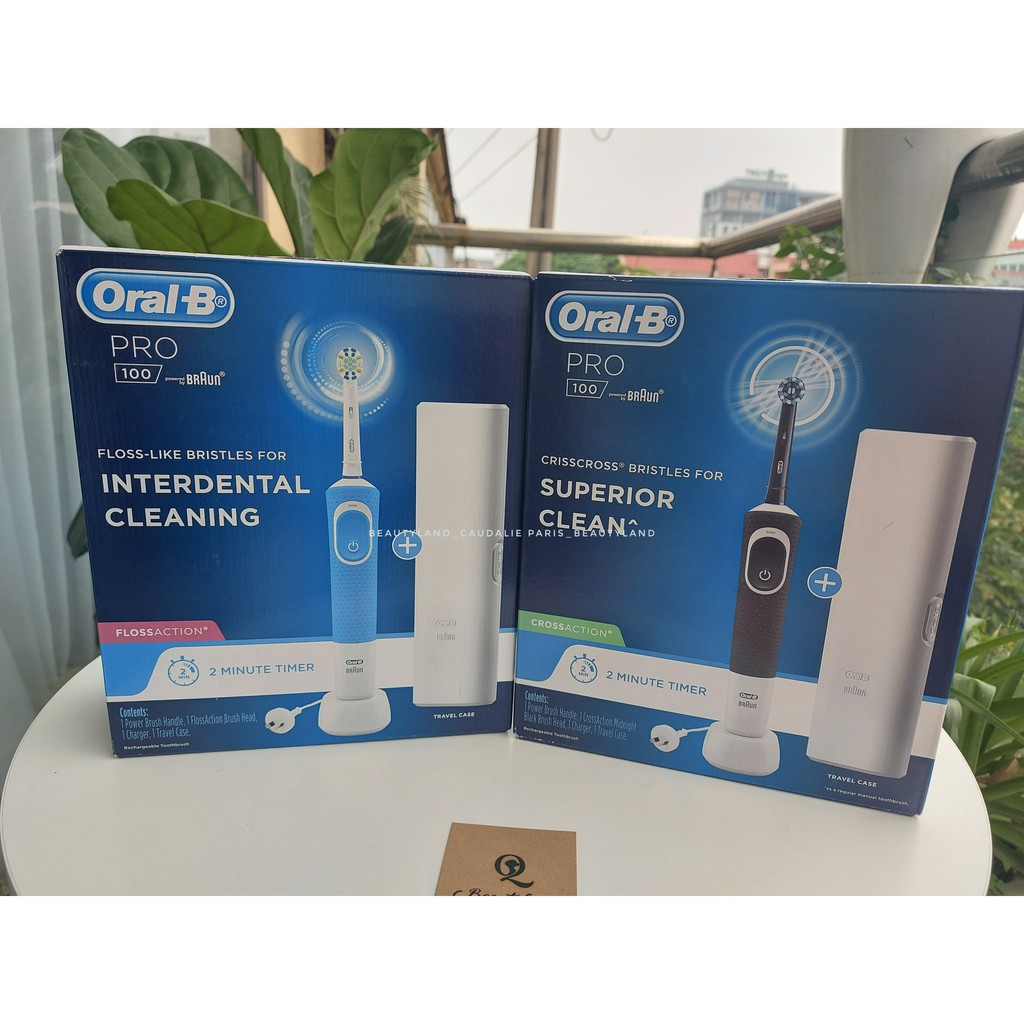 [ ORAL B] BÀN CHẢI ĐÁNH RĂNG ĐIỆN ORAL B PRO 100 KÈM TRAVEL CASE