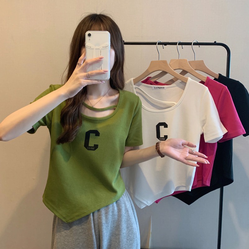 NRVP Áo Thun Nữ Tay Ngắn Dáng Rộng Thời Trang Phong Cách Hàn Quốc