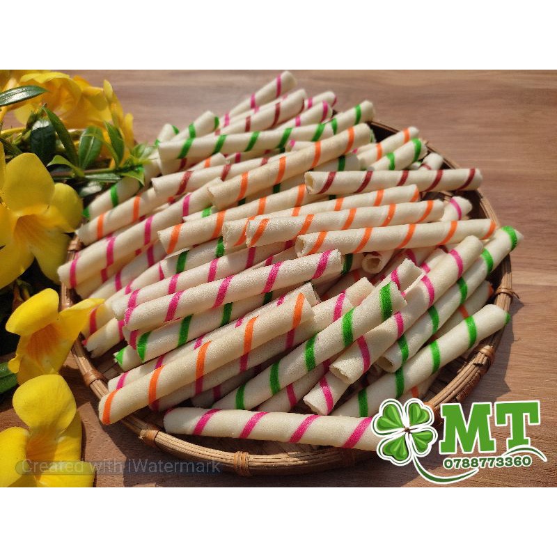 Bánh ống quế nhân kem mix vị 500g