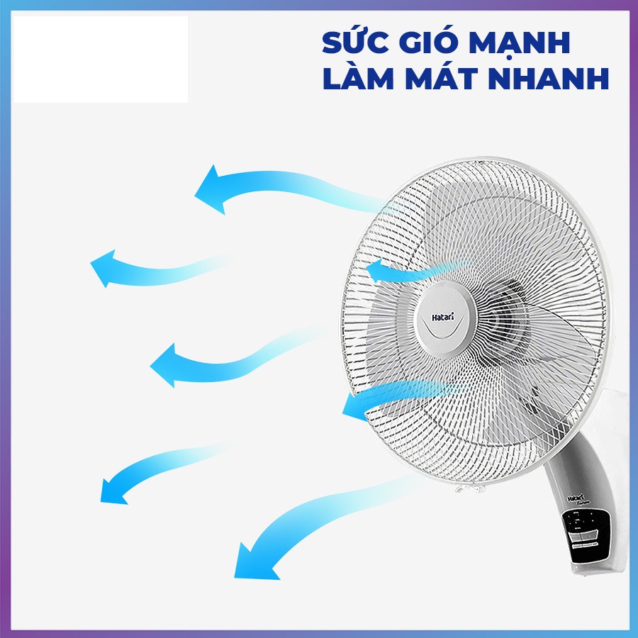 Quạt Treo Tường Điều Khiển Từ Xa Thái Lan Hatari HT-W18R1 - Sải Cánh 55cm - Hàng chính hãng