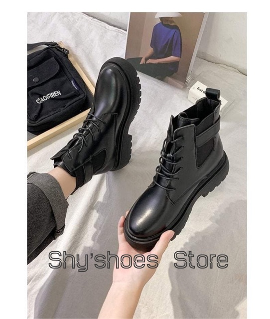 [CÓ SẴN] 💥 Giày boot cổ lửng gothic phong cách cá tính (bóng, nhám)