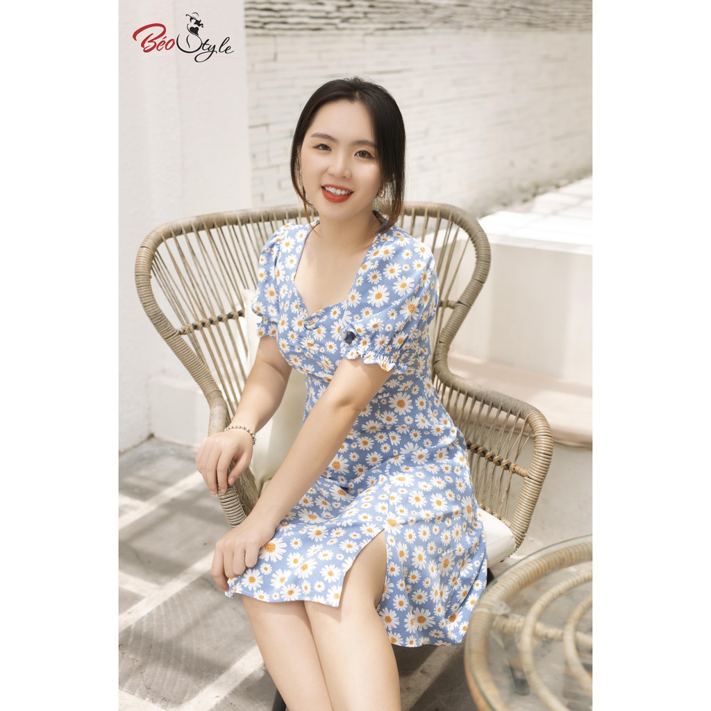 BIGSIZE nữ đầm bigsize hoa xẻ tà DABS020 Beostyle cho người béo mập 55-100kg - Mặc đi tiệc,đi chơi hoặc dạo phố | BigBuy360 - bigbuy360.vn