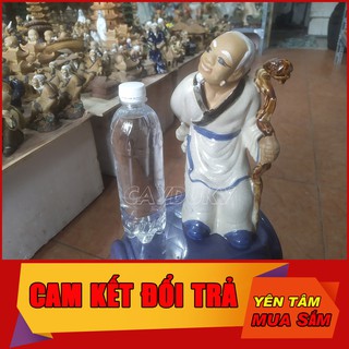 Mô Hình tiểu cảnh tượng gốm sứ tiên ông chống gậy xem cây làm trang trí tiểu cảnh, cây bonsai và bể cá cảnh