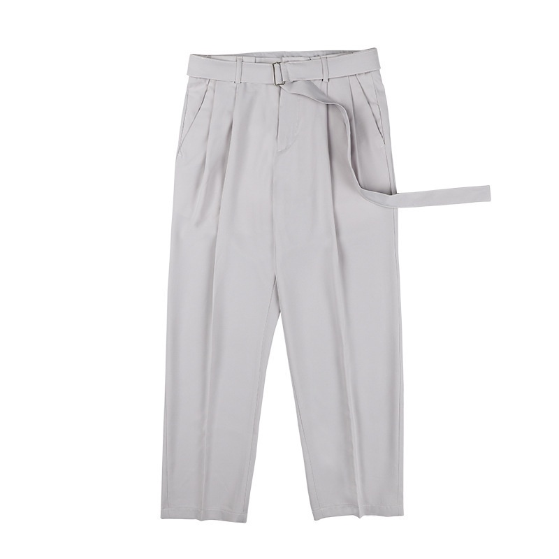 Quần baggy nam ống rộng cạp cao kèm đai ANYOUNG, Quần tây baggy nam kiểu dáng hàn quốc QD39