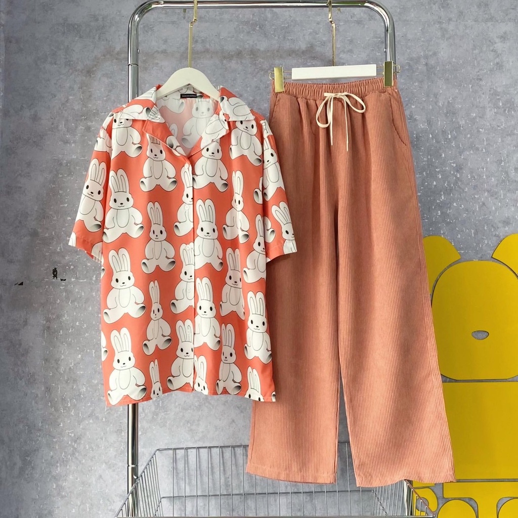 Quần dài nhung tăm nam nữ quần suông ống rộng phong cách unisex SIB092