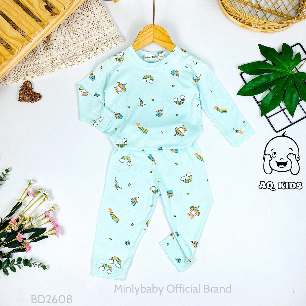 [Bé:7-28kg] Bộ Quần Áo Tay Dài, Quần Dài MINLYBABY Chính Hãng Vải Thun Lạnh Cho Bé Trai, Bé Gái Unibaby BD2608
