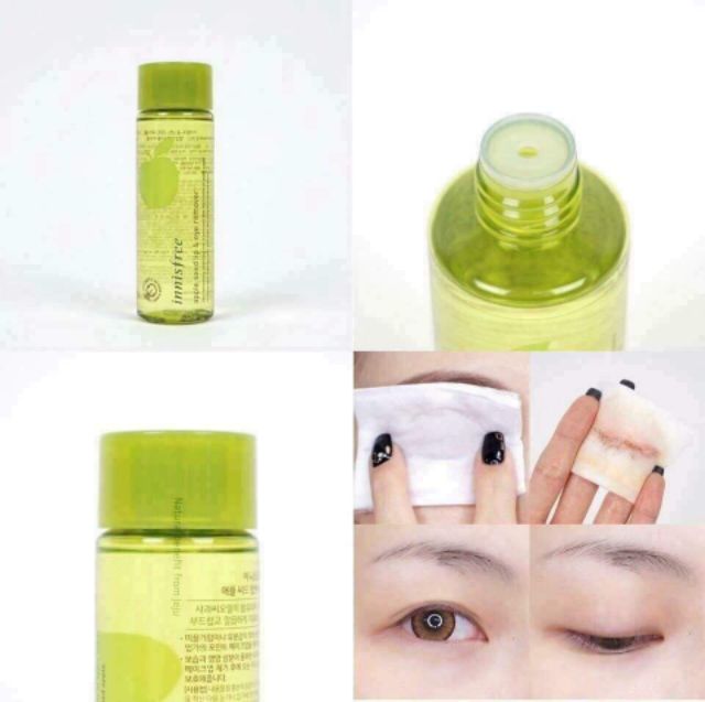 🍏Tẩy trang mắt môi táo xanh INNISFREE Apple Juicy Lip & Eye Remover🍏