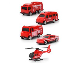 xe cứu hỏa (bộ 5 cái) trang trí bánh