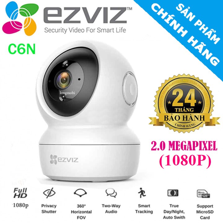 [Mã 154ELSALE2 giảm 7% đơn 300K] Camera Wifi Ezviz C6N CV246 C6CN 1.0M(720P) 2.0M(1080p) - CHÍNH HÃNG