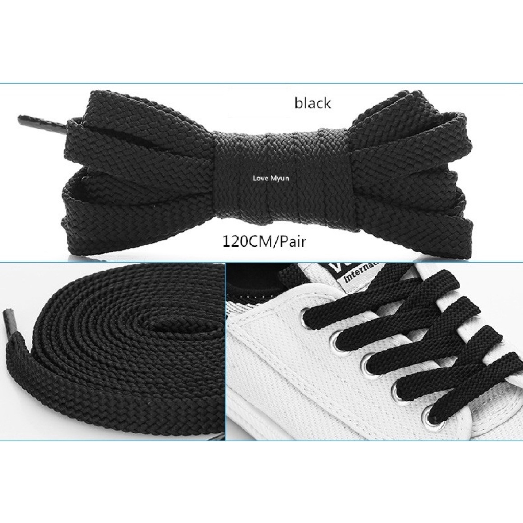 1 cặp dây giày thể thao Unisex màu trắng/vàng/đen
