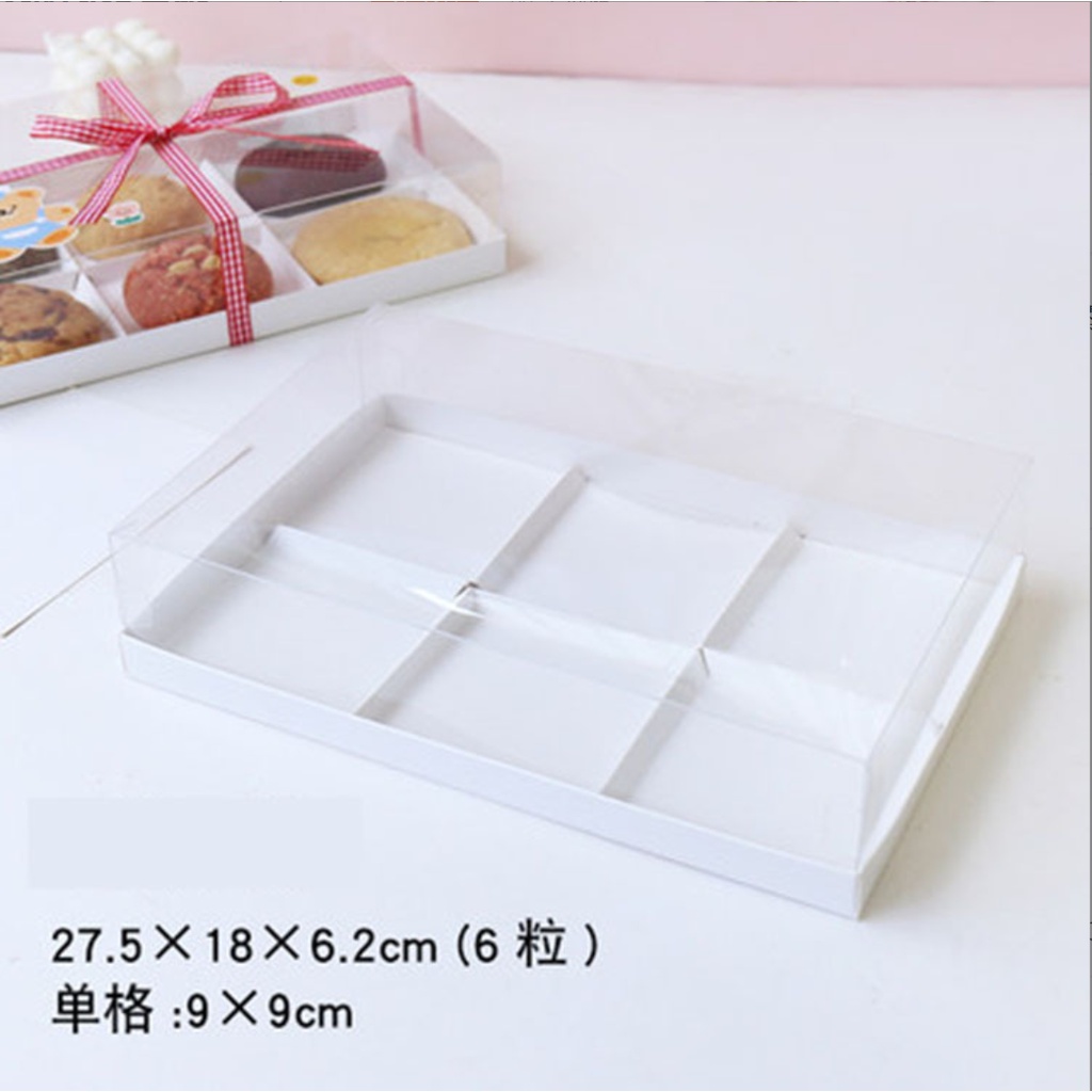 10 cái hộp mica trong 4 ngăn hoặc 6 ngăn dùng đựng bánh tart, bánh trung thu các loại