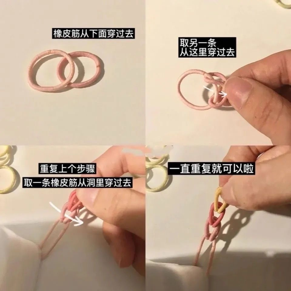 Vòng Tay Cao Su Bện Dây Nhiều Màu Sắc Dễ Thương