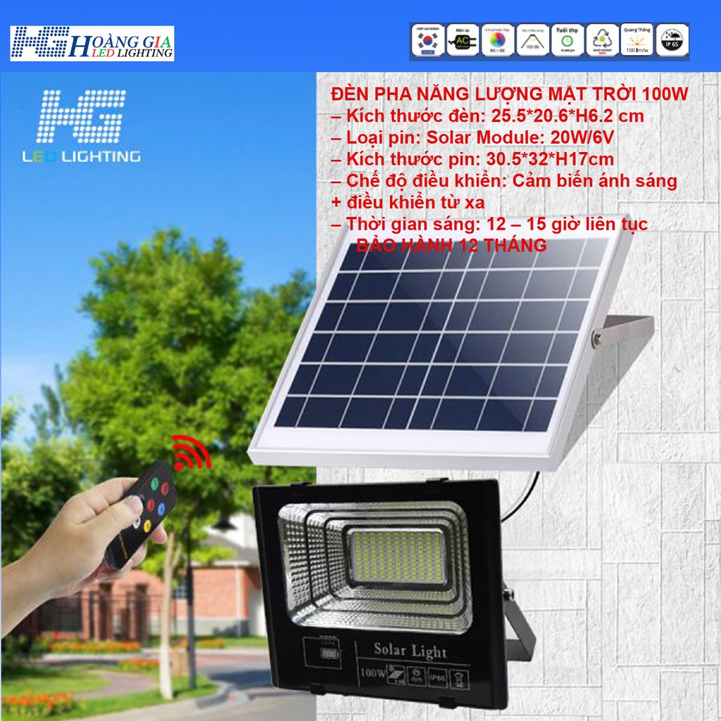 ĐÈN 100W NĂNG LƯỢNG MẶT TRỜI - ĐÈN PHA NĂNG LƯỢNG MẶT TRỜI 100W GIẢM GIÁ CHỈ CÒN 790K- Solar Light 100W
