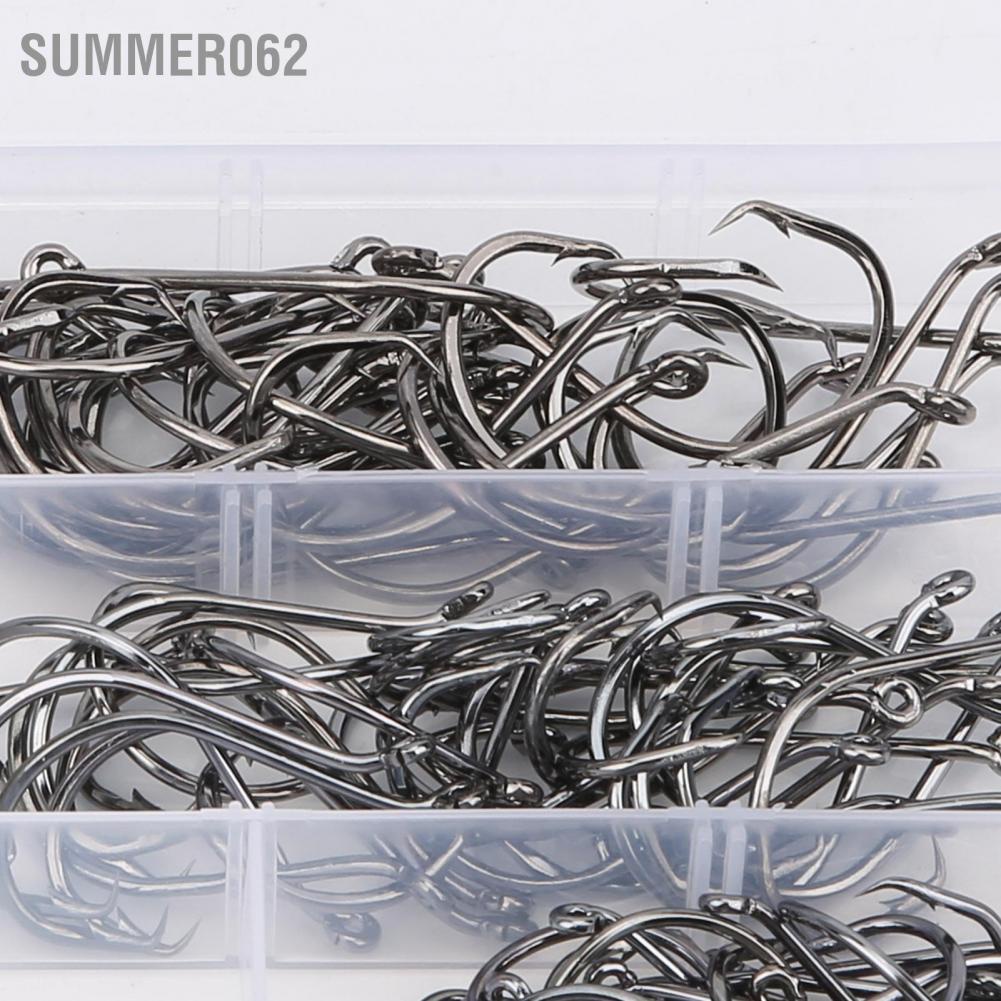 [Hàng Sẵn] Crank Hook Fishing Set Offset Easy Catch Carbon Steel Tackles for Soft Lure 【Summer062】