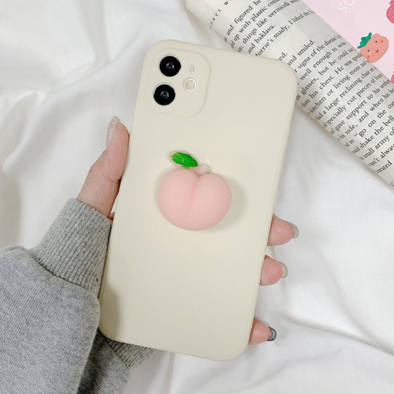 Ốp lưng iphone tpu gắn đào 7plus/8/8plus/X/xr/xs/11/12/13/Pro/Max/Plus/Promax