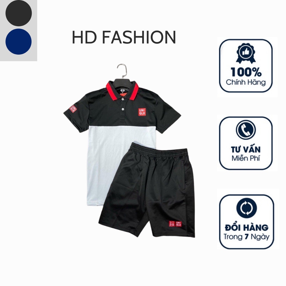 Đồ Bộ Nam -  Đồ Bộ Quần Áo Nam Mùa Hè Cổ Bẻ  UniQi - Áo Polo + Quần Unisex - MÃCOBEUNI