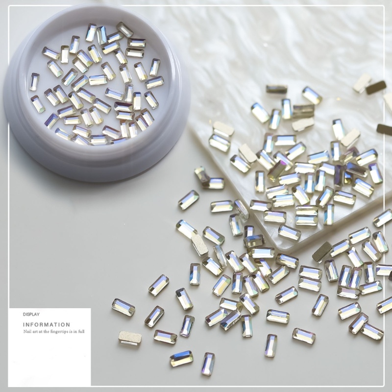 Set 50 Viên Đá Pha Lê 3D Trong Suốt Trang Trí Móng Tay Nghệ Thuật DIY