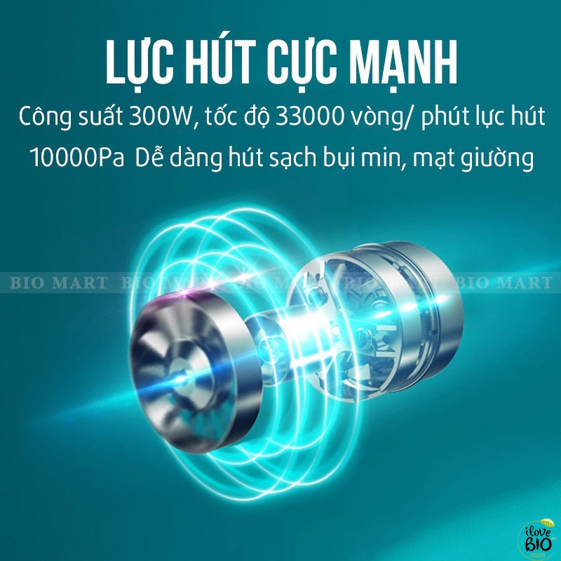 Máy Hút Bụi Chăn Đệm Và Diệt Khuẩn Songzhi – Máy Hút Bụi Cầm Tay Diệt Khuẩn UV Công Suất Lớn - BIO186