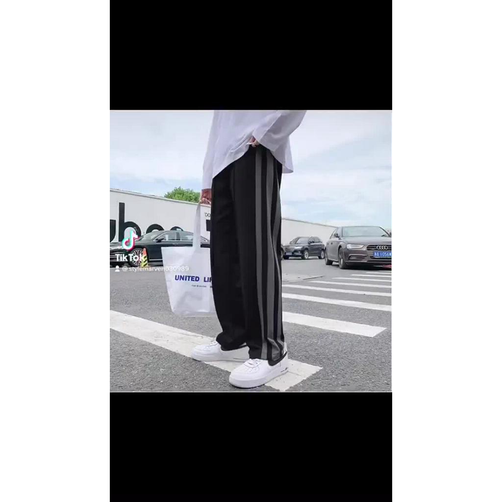 Quần culottes nam ống rộng STYLE MARVEN phối ba sọc thể thao - QUAN SM079 | BigBuy360 - bigbuy360.vn