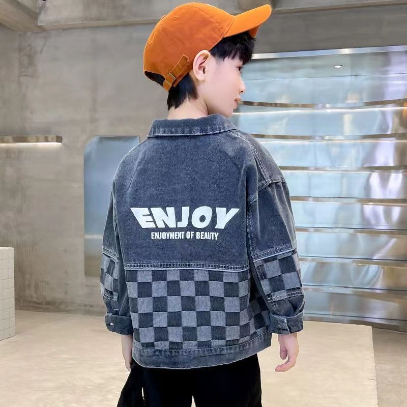 Áo Khoác Denim Thời Trang Xuân Thu Cho Bé Trai