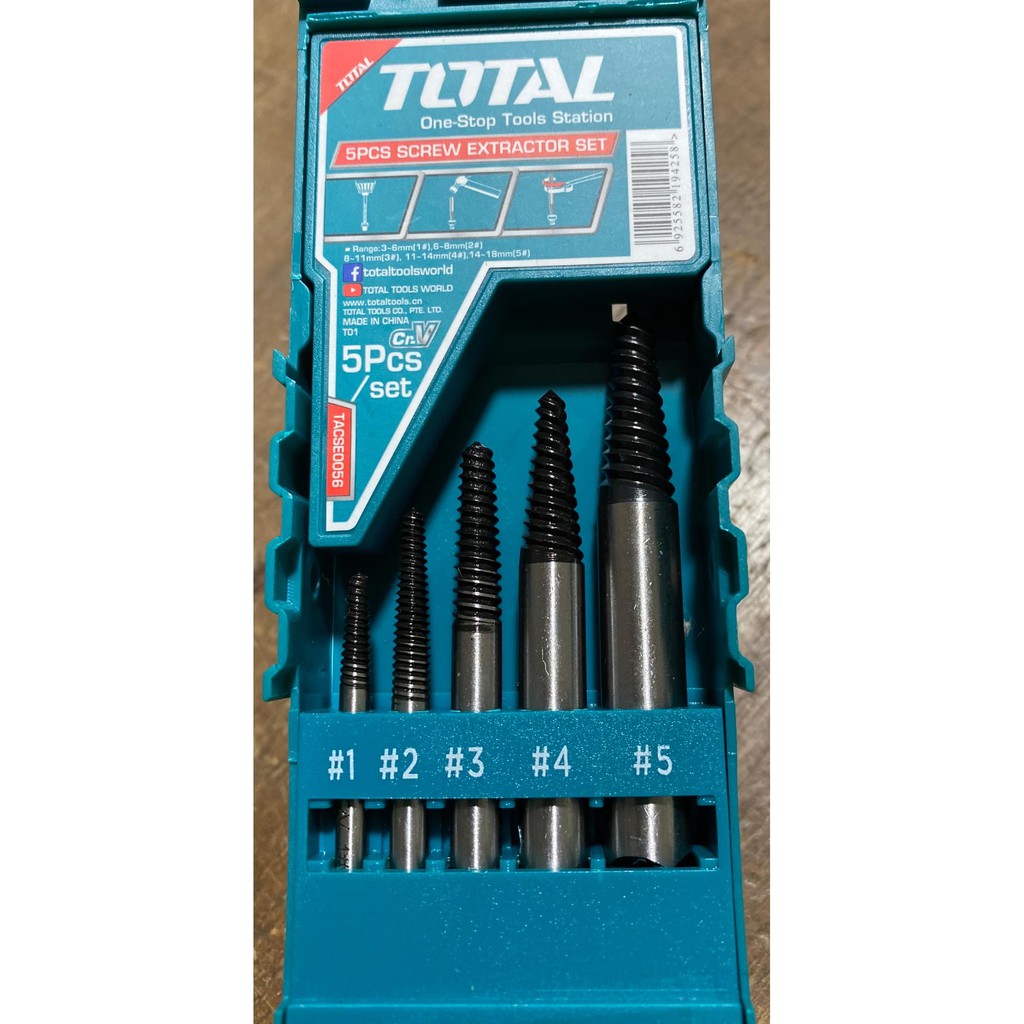 Bộ 5 mũi taro lấy ốc gãy TOTAL -  INGCO TACSE0056 ASE008