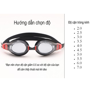 Kính bơi cận thiết kế chống nước chống tia UV Chống sương mù, có độ từ 2 đến 7 độ MVP Sport