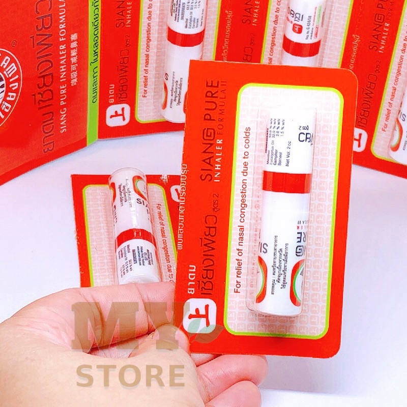 (Chính Hãng) Ống Hít Thông Mũi 2 Đầu Ông Già Siang Pure Thái Lan 2cc