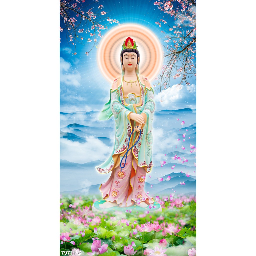 TRANH DÁN TƯỜNG HÌNH PHẬT, TRANH DÁN PHÒNG THỜ, TRANH QUAN ÂM, TRANH THỜ PHẬT