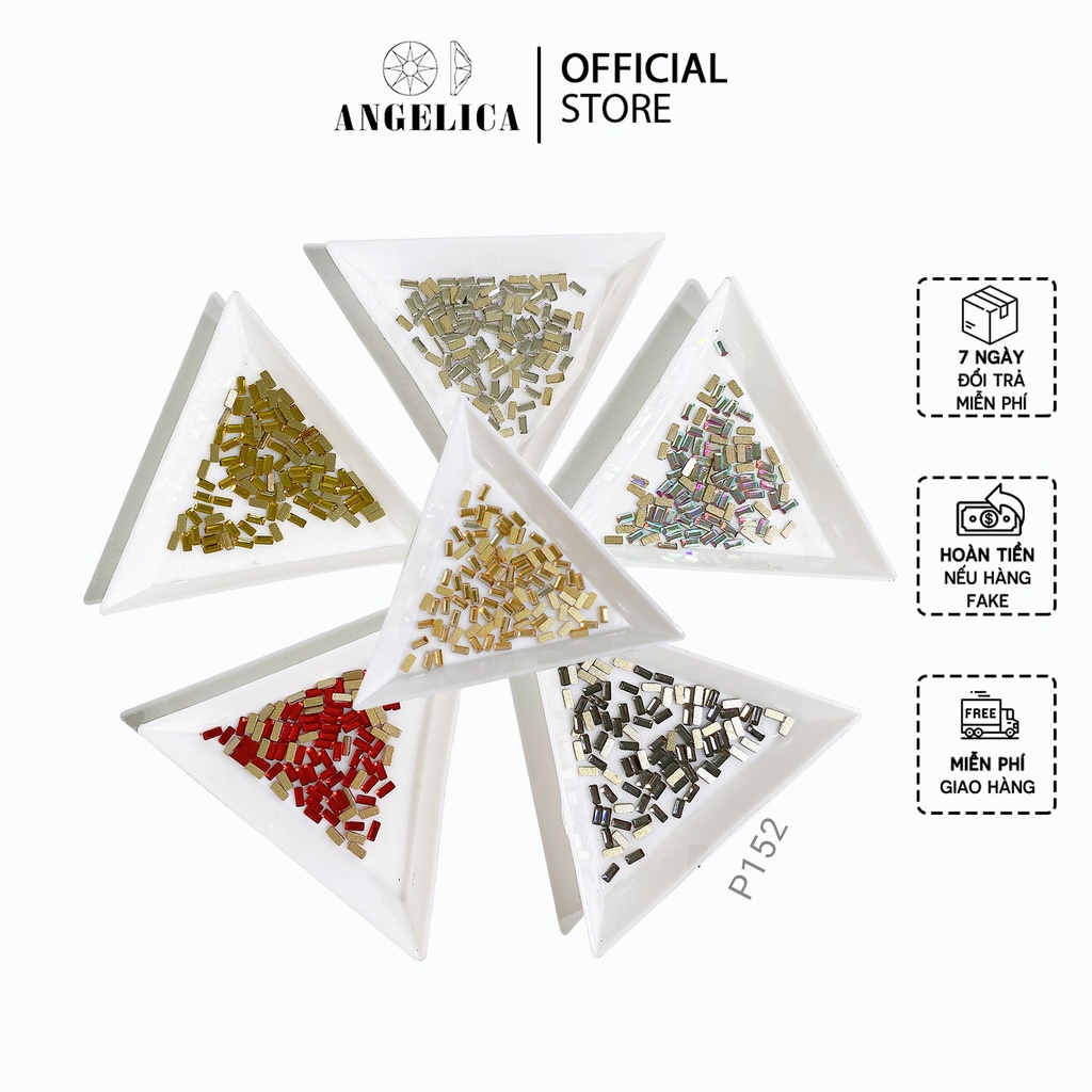 Túi 10 Viên Đá Nail Chân Bằng Hình Chữ Nhật Trang Trí Móng ANGELICA P152