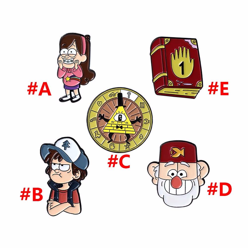 Ghim cài áo họa tiết hoạt hình Gravity Falls độc đáo