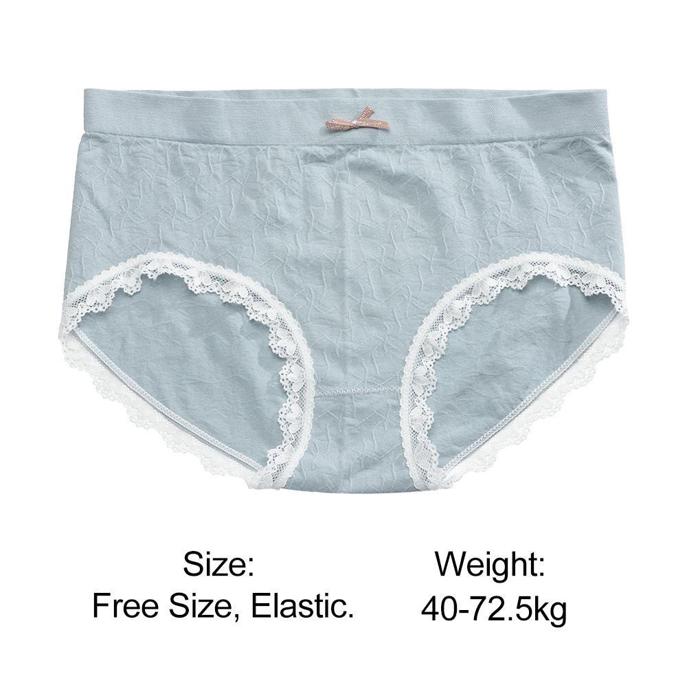 Quần Lót Cotton Lưng Vừa Phối Ren Thoáng Khí Cho Nữ