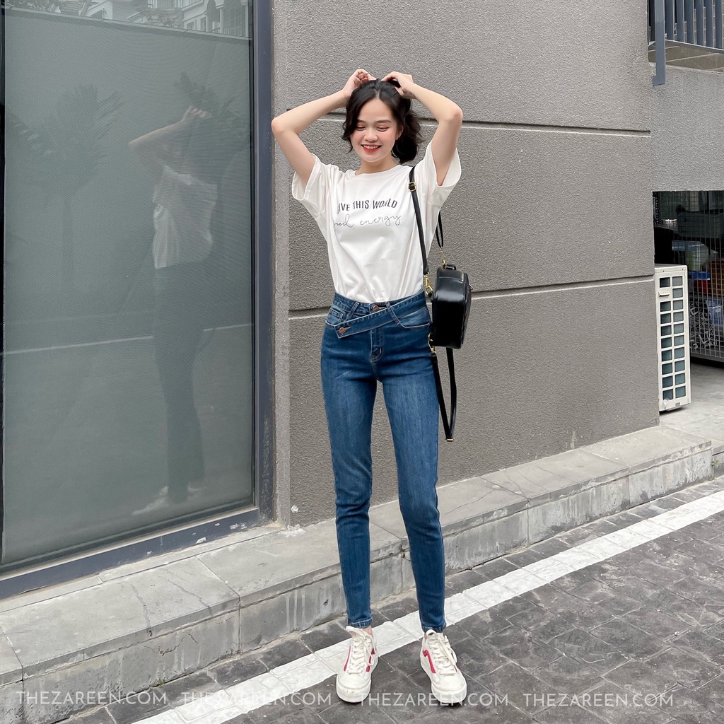 QUẦN JEANS SKINNY NỊT LƯNG ZAREEN JEA125 XANH ĐẬM